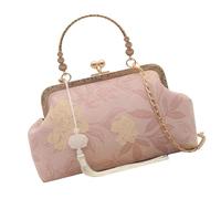 GinMimi Sac à bandoulière en soie d'inspiration chinoise, coutures délicates, compartiment essentiel spacieux, sac à main élégant Qipao, b