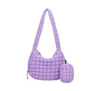 GinMimi Sac à bandoulière matelassé rembourré de grande capacité pour femme, sac à main à bandoulière léger avec petites fermetures éclair, sac à main de maquillage, sac à bandoulière matelassé