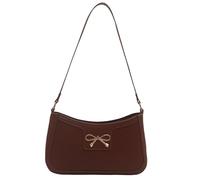 GinMimi Sac à bandoulière pour femme avec nœuds - Sac à main assorti sous les bras - Automne et hiver - Sac à main tendance - Sac à main simple pour femme, marron