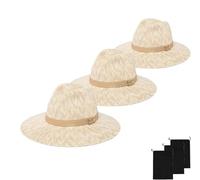 GinnYann 2026 New Packable Knit Fedora Hat, Women's Soft Foldable Sun Hat, Lightweight Breathable UV UPF Summer Beach Hat (3Pcs)
