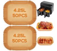 GINOYA Cosori Lot de 100 feuilles de papier sulfurisé pour friteuse à air chaud Cosori 6 en 1 double friteuse à air chaud CAF-R901-AEU 8,5 l