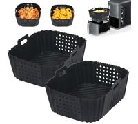 GINOYA Lot de 2 accessoires Airfryer Ninja Double Stack XL SL400EUCP, friteuse à air chaud, moule en silicone pour Foodi Max Dual Zone Air Fryer SL400EU SL400EUCP AF400EU AF451EU 9,5 l
