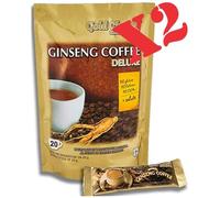 Ginseng Coffee - Coffee Deluxe - X 2 Sachets de Ginseng Café soluble - 20 + 20 sticks de 20g - Gold Choice