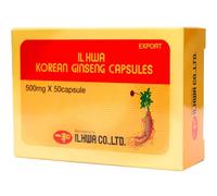 Ginseng Rouge de Corée, 500 mg, 50 Gélules | Panax Ginseng 100% Sans Additifs et Authentique Coréen | Énergie Physique et Mentale | Racines de 6 Ans d’âge, Absorption Maximale, Qualité Ilhwa