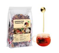 Ginseng Five Treasure Tea, Ginseng & Mulberry Herbal Tea, Kidney Teas Formula for Men and Women