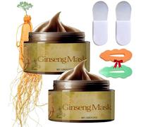 Ginseng Mask Korean,Ginseng Peel Off Face Mask,Herbal Refining Peel-Off Facial Mask Ginseng Korean Anti Aging,Pull-Off Blackhead Removal Mask Cream (2pcs)