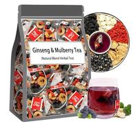 Ginseng Mulberry Gouqi Tea Bags, Coffee Substitutes, 100% Natural Blend, Herbal Blend to Boost Energy & Reduce Fatigue for Men & Women,50bags