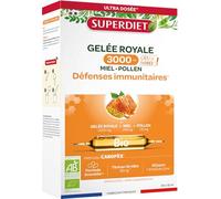 Ginseng Panax, Gelée royale, Acérola Bio - booster énergie - Ampoules | Cure de 20 ampoules de 10ml- 20 jours - Défenses immunitaires, fatigue, tonus et vitalité - Fabrication française - Superdiet