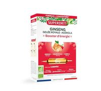 Ginseng Panax, Gelée royale, Acérola bio - booster énergie - Ampoules | Cure de 20 ampoules de 10ml - Défenses immunitaires, fatigue, tonus et vitalité - Fabrication française - Superdiet
