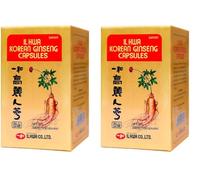 Ginseng Pur de Corée, 500 mg, 100 Gélules | Panax Ginseng 100% Sans Additifs et Coréen Authentique | Énergie Physique et Mentale | Racines de 6 Ans, Absorption Optimale, Qualité Ilhwa (Lot de 2)