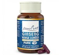 Ginseng Rouge de Corée 1000mg | Panax Ginseng Concentration Maximale en Ginsénosides | Énergie Mentale & Physique | Adaptogène Naturel | 50 Gélules Véganes Essence Pure