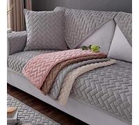 Ginsenget 1 2 3 4 pièce Housses canapé Facile à Vivre Forme avec Housse Canapé Protecteur Élégant Meubles avec Mousse Antidérapante,Housse canapé Chaude antidérapante,Gris,90 * 210cm