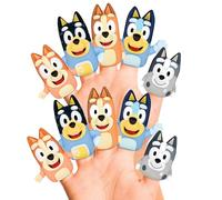 Ginsey Bluey Lot de 10 poupées de salle de bain - Bonbons de fête, jouet éducatif, jouet de bain, histoire, plage, jeu de chaussettes