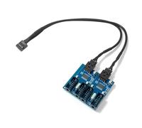 Gintai Carte d'extension 9pin USB Header Male 1 to 4 Female Extension Card USB 2.0 Splitter Cable Connector for Motherboard, Adapter Port Multiplier for CPU, WiFi Receiver, Fans, and RGB Light