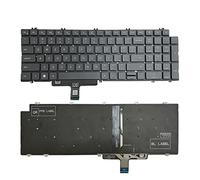 GinTai Clavier américain rétroéclairé pour ordinateur portable Dell Latitude 5520 5521 / Precision 3560 3561 Noir