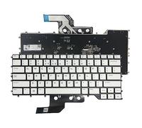 Gintai Clavier d'ordinateur portable rétroéclairé US de remplacement pour Dell Alienware M15 R2 R3 R4 RGB UI 0TJ1NP Blanc