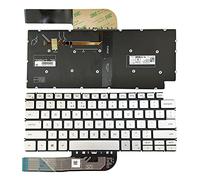 GinTai Clavier rétroéclairé US de rechange pour ordinateur portable Dell Inspiron 7490/Vostro 5390/5391/5490/5590/Latitude 3301/3410 Argenté