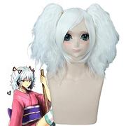 Gintama Sakata Gintoki femmes deux queues de cheval perruque blanche Cosplay Costume femme résistant à la chaleur synthétique cheveux fête perruques PL-516
