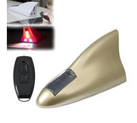 GINTBN - Antenne aileron de requin à énergie solaire, lumière arrière LED avec télécommande, étanche pour décoration d'antenne de voiture, lumière décorative de voiture, pièces de modification