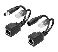 GINTOOYUN 1 Paire d'adaptateur de séparateur POE DC3-57V 100Mbps DC5.5x2.1mm Mâle et Femme Plug Set POE Power Over Ethernet Splitter pour caméras de sécurité,caméras IP, etc(6,3 Pouces)
