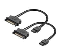 GINTOOYUN 2 cordons d'alimentation SATA 22awg cordon d'alimentation SATA 15 broches pour lecteur optique femelle rotatif petit 6 broches pour ordinateur,alimentation de châssis(6,57 ")