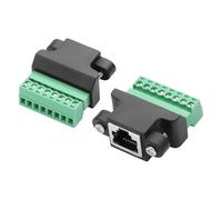 GINTOOYUN 2 PC RJ45 Adaptateur de Montage de Panneau RJ45/8P 8C Femme Prise à 8 Broches Adaptateur de borne à vis Amovible avec vis de Montage de Panneau pour Ordinateurs de Bureau,DVR numériques,etc