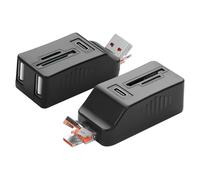 GINTOOYUN 2 PC USB-A & USB-C à USB3.0 + Dual USB2.0 + TF/Lecteur de Cartes SD 5 en 1 Station d'accueil pour Ordinateurs Portables, Ordinateurs de Bureau, claviers, Souris,etc(USB-A&USB-C)