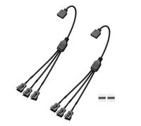 GINTOOYUN 2 PCS 1 à 3 câble répartiteur argb 12V 4 broches femelle à trois SM 4 broches mâle câble répartiteur RGB adressable pour bande lumineuse LED, ventilateur argb 12V etc(11,8 pouces)(Style 6)