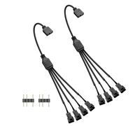 GINTOOYUN 2 PCS 1 à 4 argb Splitter Cable 5V 3 broches bus à 4 SM 3 broches mâle adressable RGB Splitter Cable pour bande lumineuse LED, ventilateur argb 5V etc(11,8 pouces)(Style 3)