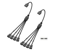 GINTOOYUN 2 PCS 1 à 4 câble séparateur argb 12V 4 broches femelle à 4 broches SM 4 broches mâle adressable RGB câble séparateur pour bande lumineuse LED, ventilateur argb 12V etc(11,8 pouces)(Style 7)