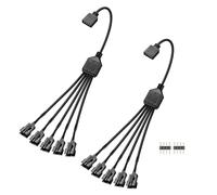 GINTOOYUN 2 PCS 1 à 5 câble répartiteur argb 12V 4 broches femelle à 5 SM 4 broches mâle câble répartiteur RGB adressable pour ruban lumineux LED,ventilateur argb 12V etc(11,8 pouces) (Style 8)