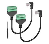 GINTOOYUN 2 x câble d'extension de terminal à vis Ethernet cat6e 90 degrés RJ45 mâle à 8 broches câble Ethernet à terminal à vis amovible pour ordinateur portable,routeur,etc(11,81 ")(Vers la gauche)