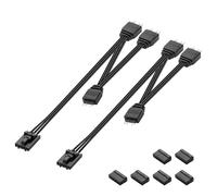 GINTOOYUN 2 x RGB Fan Splitter Cable 4 broches commander femelle à 3 5V 3 broches RGB mâle convertisseur Cable 1 à 3 câbles argb Splitter pour commander corext et autres (14,96 pouces)(1 à 3)