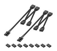 GINTOOYUN 2 x RGB ventilateur Splitter Cable 4 broches commander femelle à 4 5V 3 broches RGB mâle convertisseur Cable 1 à 4 câbles argb Splitter pour commander corext et autres (17,72 pouces)(1 à 4)