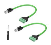 GINTOOYUN 2 x RJ45 mâle à 8 broches câble terminal à vis câble Ethernet vert cat6 RJ45 / 8P 8C à 8 broches amovible terminal à vis câble sans soudure pour ordinateur de bureau etc (12,59 pouces)