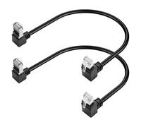 GINTOOYUN 2pcs cat5e câble Ethernet RJ45 vers le haut et vers le bas 90 degrés mâle prise Internet câble Lan pour PC, routeurs,commutateurs,imprimantes,etc(13,97 pouces)