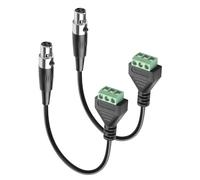 GINTOOYUN 2pcs Mini XLR 3 broches à 3 pôles câble terminal Mini XLR 3 broches femelle à 3 pôles câble de microphone terminal amovible pour appareil photo,microphone,etc(11,81 ")(Prise femelle)