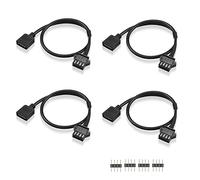 GINTOOYUN 4 broches RGB câble d'extension 12V 4 broches vers SM 4 broches argb femelle câble adaptateur pour ventilateur d'ordinateur carte mère bande LED (0,98 FT, 4 PCS) (Style 2)
