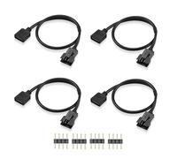 GINTOOYUN 4 broches RGB câble d'extension 12V 4 broches vers SM 4 broches argb mâle câble adaptateur pour ventilateur d'ordinateur carte mère bande LED (0,98 FT, 4 PCS)(Style 1)