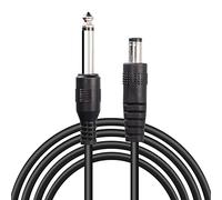GINTOOYUN 6,35 mm vers DC5521 Câble 6,35 mm TS mâle vers DC 5,5 mm x 2,1 mm mâle Cordon d'alimentation pour équipement de tatouage, guitare, microphone 2 m