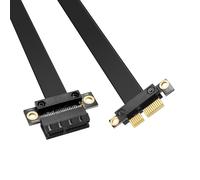 GINTOOYUN Adaptateur d'extension PCI-E 1X - Câble d'extension horizontal 180° PCIE 1X mâle vers horizontal 180° femelle - Pour cartes graphiques, cartes NIC, cartes son, etc. (11,8") (180 degrés 30
