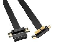 GINTOOYUN Adaptateur d'extension PCI-E 1X - Câble d'extension PCIE 90 ° - 1 x mâle vers horizontal femelle de 180 degrés - Pour cartes graphiques, cartes réseaux, cartes son, etc. (90 degrés - 30 cm)