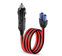 GINTOOYUN Câble d'alimentation allume-cigare 14AWG vers prise EC5 DC12/24V, câble d'alimentation mâle allume-cigare vers prise EC5 pour pompe à air automobile, batterie automobile, UAV, véhicule