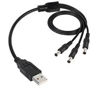 GINTOOYUN Câble d'alimentation USB vers CC 1 à 3 USB 2.0 mâle vers 3 DC 5,5 mm x 2,1 mm pour bandes lumineuses LED, écrans, répartiteurs de concentrateur, routeurs, haut-parleurs,tablettes 70 cm