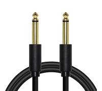 GINTOOYUN Câble de guitare mono 6,35 mm, droit 1/4 TS mâle vers 1/4 TS mâle, cordon asymétrique pour guitare basse électrique, amplificateur, haut-parleur, audio, etc. (1,5m)