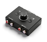 GINTOOYUN Commutateur de bouton audio RCA 2 entrées 4 sorties ou 4 entrées 2 sorties R/L avec bouton muet et bouton de réglage du volume (RCA)