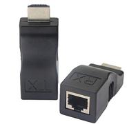 GINTOOYUN Extendeur RJ45 HDMI 1.4 sur câble Simple Ethernet LAN RJ45 CAT5E CAT6 - Distance d'application jusqu'à 30 m - pour Affichage HDTV 4K 2K 1080p avec 3D