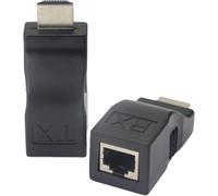 Gintooyun Extendeur Rj45 Hdmi 1.4 Sur Câble Simple Ethernet Lan Rj45 Cat5E Cat6 - Distance D'Application Jusqu'À 30 M - Pour Affichage Hdtv 4K 2K 1080P Avec 3D