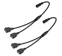 GINTOOYUN Lot de 2 câbles d'alimentation DC5521 vers USB Y répartiteur DC 5,5 mm x 2,1 mm femelle vers double USB 2.0 femelle 20 AWG pour ordinateur portable, imprimante, caméscope, etc(16 pouces)