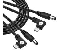 GINTOOYUN Lot de 2 câbles d'alimentation type C vers DC5525 à angle droit vers fiche CC 5,5 x 2,5 mm - Pour routeurs, caméras IP, ordinateurs portables, etc. (1 m) (5 volt)